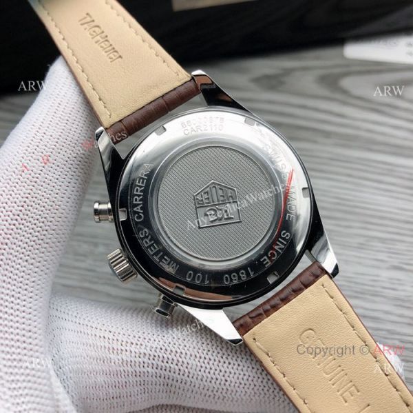 Quartz Tag Heuer Carrera White Dial Brown Leather Strap Knockoff Watches 40mm Quartz Tag Heuer Carrera White Dial Brown Leather Strap Knockoff Watches 40mm