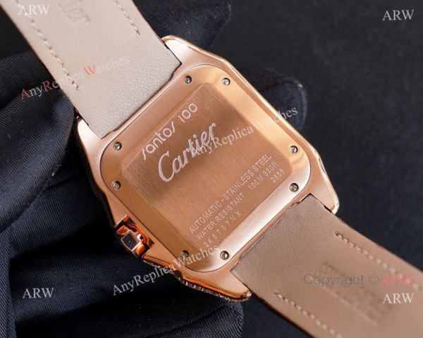 Best Cartier Santos Fully Iced Out Rose Gold Cartier Santos 100 Diamond Watch Replica Best Cartier Santos Fully Iced Out Rose Gold Cartier Santos 100 Diamond Watch Replica