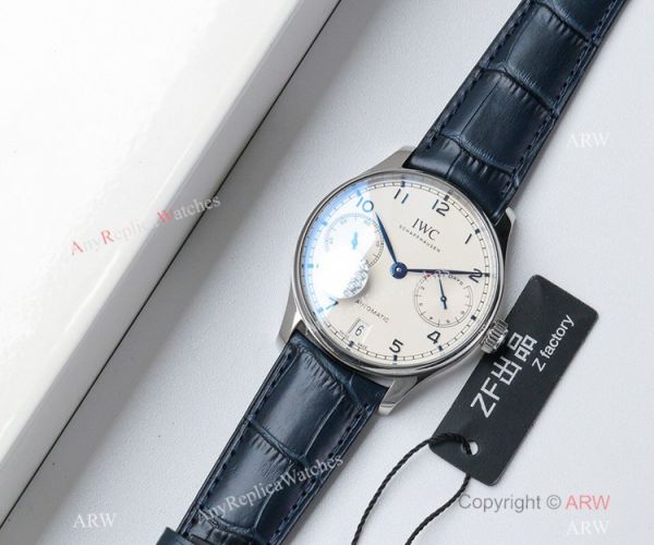 Super Clone IWC Portugieser 7 Days ZF Factory IW500107 Blue Leather Strap 1:1 Copy Watch Super Clone IWC Portugieser 7 Days ZF Factory IW500107 Blue Leather Strap 1:1 Copy Watch