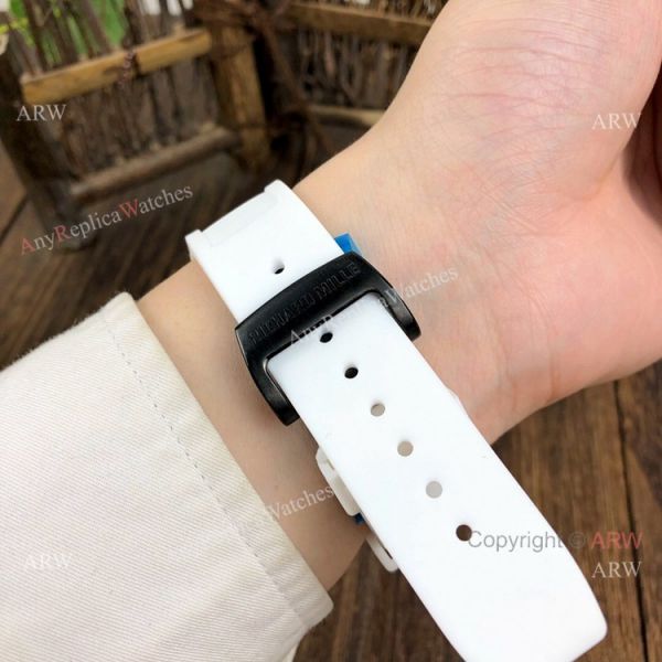 Copy Richard Mille Clear Watch RM055 Carbon Fiber White Rubber Strap Watch Copy Richard Mille Clear Watch RM055 Carbon Fiber White Rubber Strap Watch