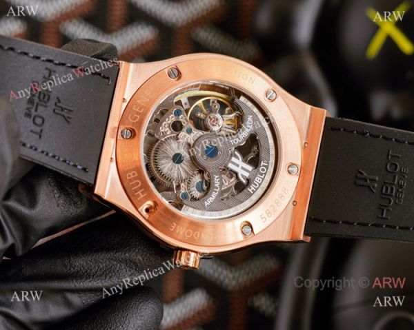 Copy Hublot Classic Fusion Hollow Rose Gold Iced Out Watches Copy Hublot Classic Fusion Hollow Rose Gold Iced Out Watches