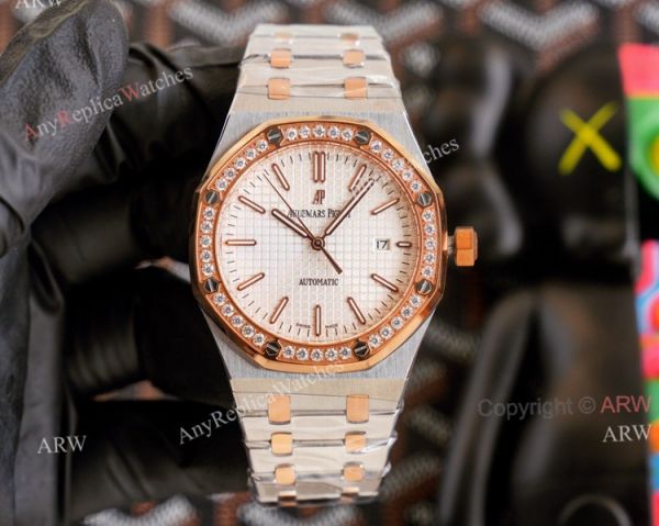 High Quality Replica Audemars Piguet Royal Oak 41mm Blue Face Rose Gold Watch With Diamonds High Quality Replica Audemars Piguet Royal Oak 41mm Blue Face Rose Gold Watch With Diamonds