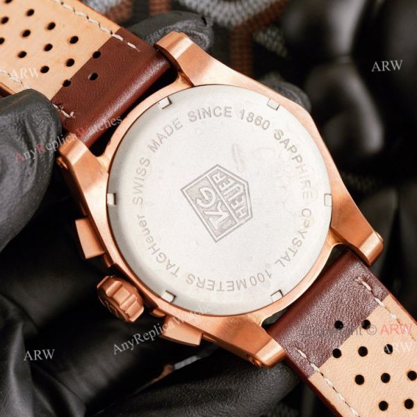 New Tag Heuer MP4-12C Chronograph Knockoff Watch Rose Gold Brown Leather Strap New Tag Heuer MP4-12C Chronograph Knockoff Watch Rose Gold Brown Leather Strap