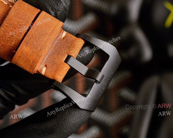 All Black Panerai Radiomir GMT Automatic Watch 45mm Brown Leather Strap High Copy All Black Panerai Radiomir GMT Automatic Watch 45mm Brown Leather Strap High Copy
