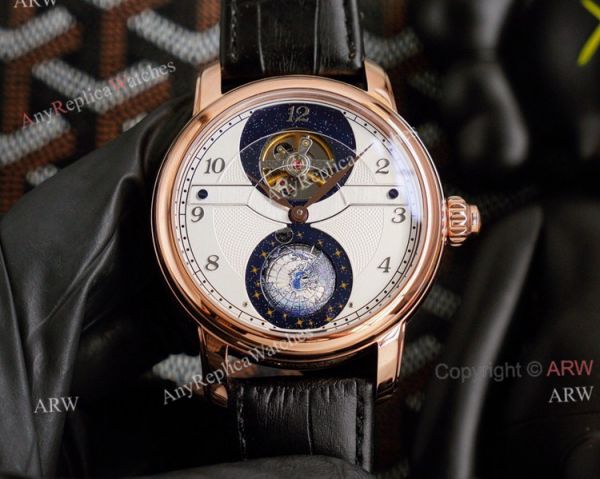 Automatic Montblanc Tourbillon Geosphere Rose Gold Replica Watch Brown Leather Strap For Men Automatic Montblanc Tourbillon Geosphere Rose Gold Replica Watch Brown Leather Strap For Men