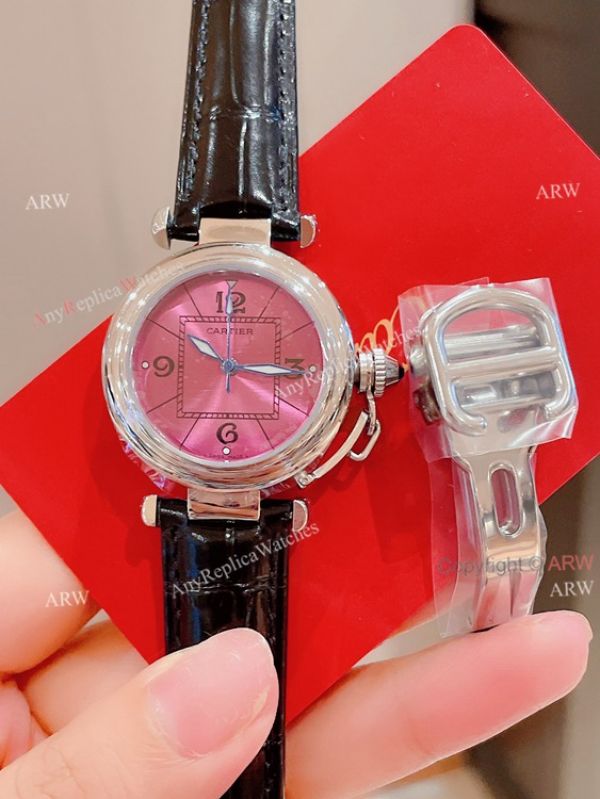 Knockoff Ladies Cartier Pasha Watch Fuchsia Dial Fuchsia Leather Strap Knockoff Ladies Cartier Pasha Watch Fuchsia Dial Fuchsia Leather Strap