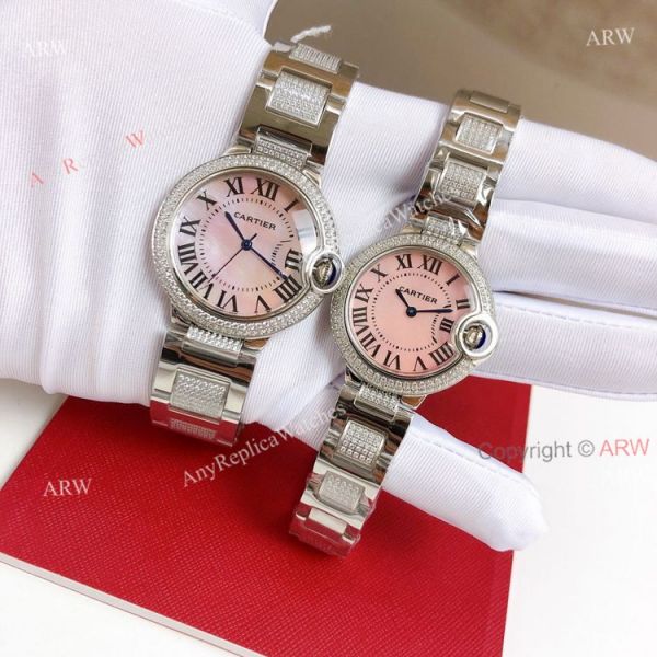 High End Replica Rose Gold Cartier Ballon Bleu Ladies Watch With Diamonds High End Replica Rose Gold Cartier Ballon Bleu Ladies Watch With Diamonds