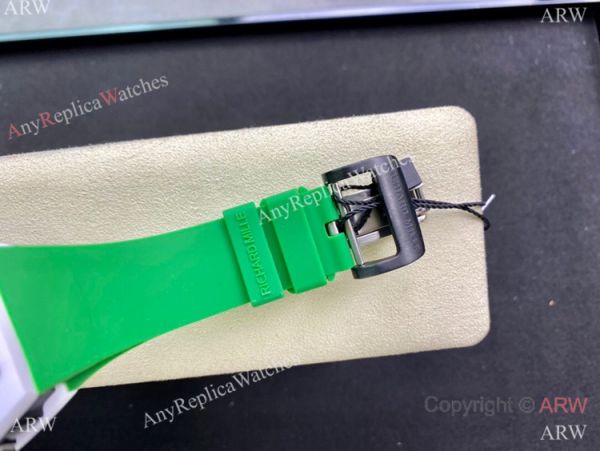 Super Clone Richard Mille Rm 59-01 Yohan Blake Tourbillon Watch White CeramicGreen Rubber Strap Super Clone Richard Mille Rm 59-01 Yohan Blake Tourbillon Watch White CeramicGreen Rubber Strap