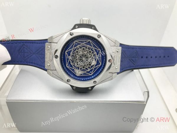 Replica Hublot Big Bang Sang Bleu Watch Automaitc Blue Gummy Strap Replica Hublot Big Bang Sang Bleu Watch Automaitc Blue Gummy Strap