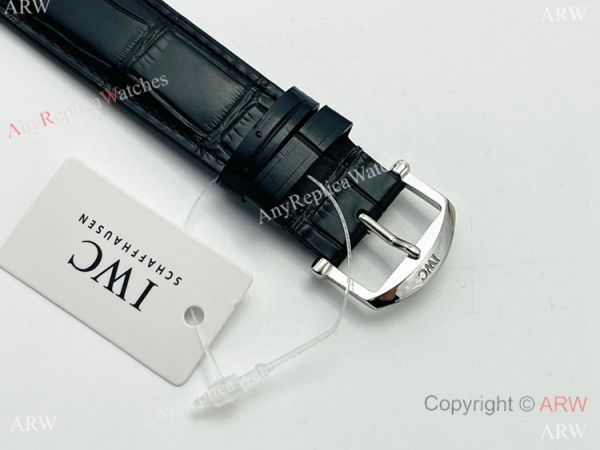 Swiss Replica IWC Portofino Moon watch IWS Factory Cal 35800 Watch Black Leather Strap Swiss Replica IWC Portofino Moon watch IWS Factory Cal 35800 Watch Black Leather Strap