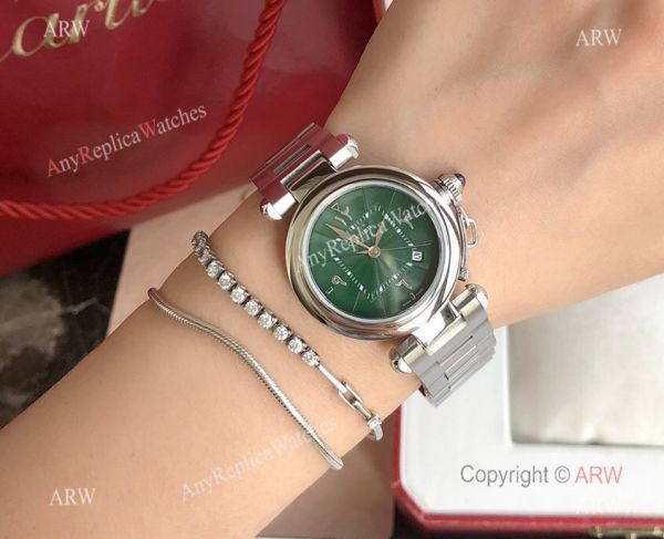 2022 New Copy Cartier Pasha Middle East Limited Edition Stainless Steel Olive Green Dial Watch 2022 New Copy Cartier Pasha Middle East Limited Edition Stainless Steel Olive Green Dial Watch