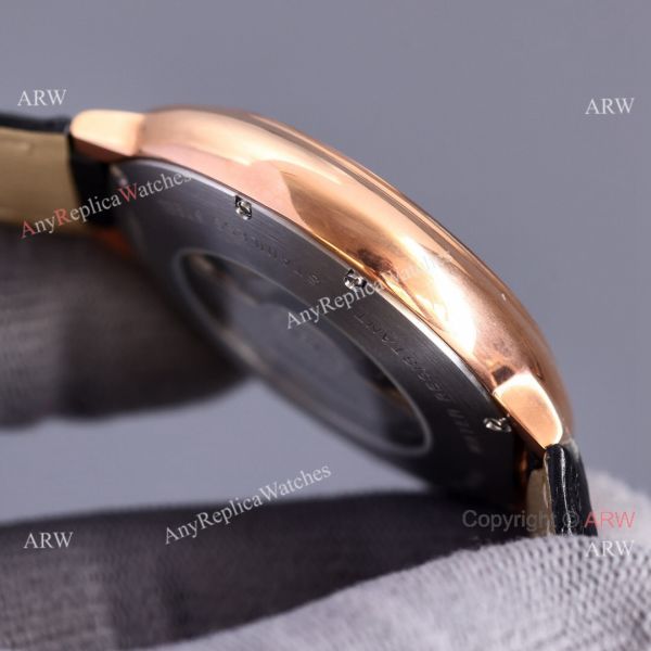 Copy Balloon Blue Cartier Gradient Face Gold Case 42MM Watch Leather Strap Copy Balloon Blue Cartier Gradient Face Gold Case 42MM Watch Leather Strap