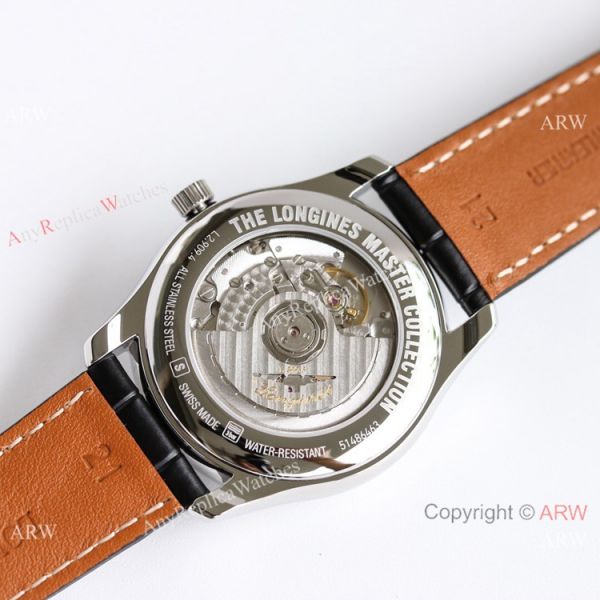 (GF) Swiss Grade Longines Moon phase Master Watch Black Leather Strap (GF) Swiss Grade Longines Moon phase Master Watch Black Leather Strap