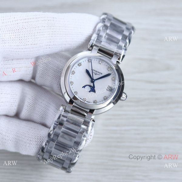 Swiss Quartz Longines PrimaLuna Moon Watch White Mop Face AAA Replica Swiss Quartz Longines PrimaLuna Moon Watch White Mop Face AAA Replica