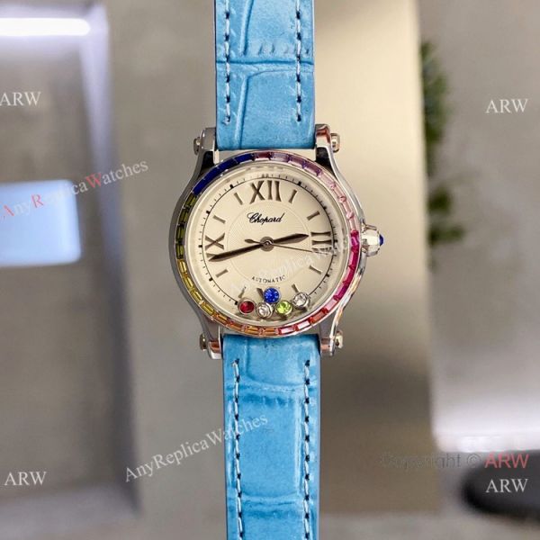 Chopard Happy Sport 30 Watch Rainbow bezel 2-Tone Rose Gold Chopard Happy Sport 30 Watch Rainbow bezel 2-Tone Rose Gold