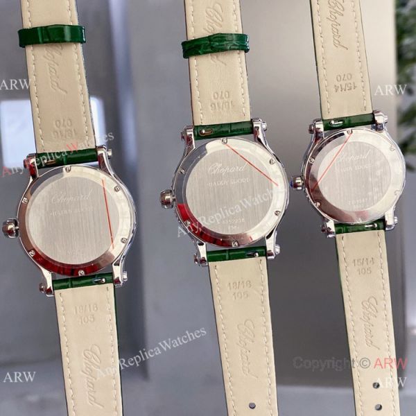 Copy Chopard Happy Sport Quartz Watch Rose Gold Olive Green Face Copy Chopard Happy Sport Quartz Watch Rose Gold Olive Green Face