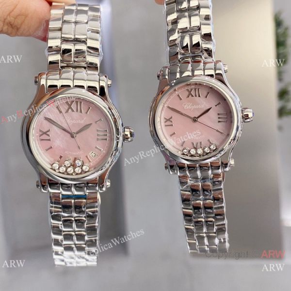 Replica Chopard Couple Watch Happy Sport Olive Green Dial Silver Case Replica Chopard Couple Watch Happy Sport Olive Green Dial Silver Case
