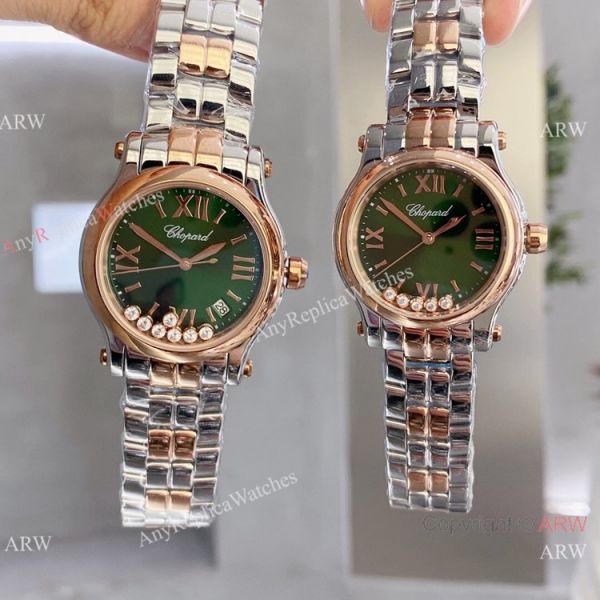 Copy Chopard Happy Sport Coral red 2-Tone Rose Gold Watches Copy Chopard Happy Sport Coral red 2-Tone Rose Gold Watches