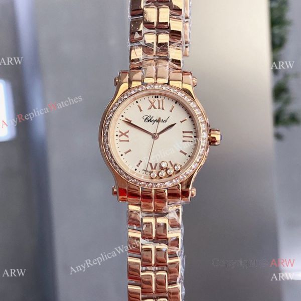 Copy Chopard Happy Sport 30mm quartz Watch Pink Rose Gold Case Copy Chopard Happy Sport 30mm quartz Watch Pink Rose Gold Case