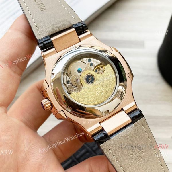 Clone Patek Philippe Annual Calendar Nautilus Watch Brown Leather Strap Diamond Bezel Clone Patek Philippe Annual Calendar Nautilus Watch Brown Leather Strap Diamond Bezel