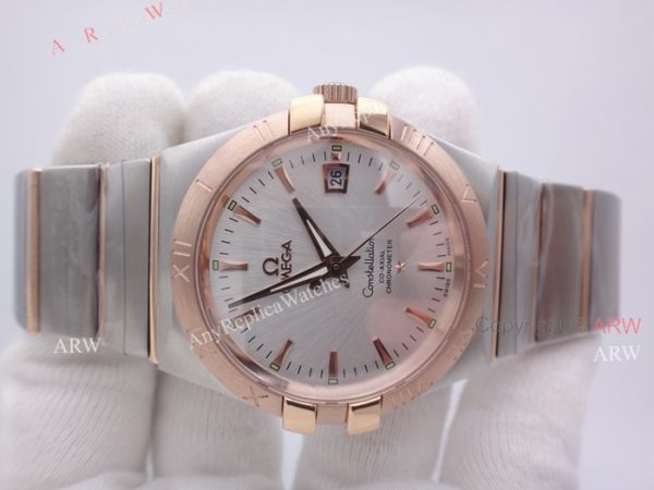 Replica Omega Constellation Automatic Men Watch 2 Tone Rose Gold Band W White Dial Replica Omega Constellation Automatic Men Watch 2 Tone Rose Gold Band W White Dial