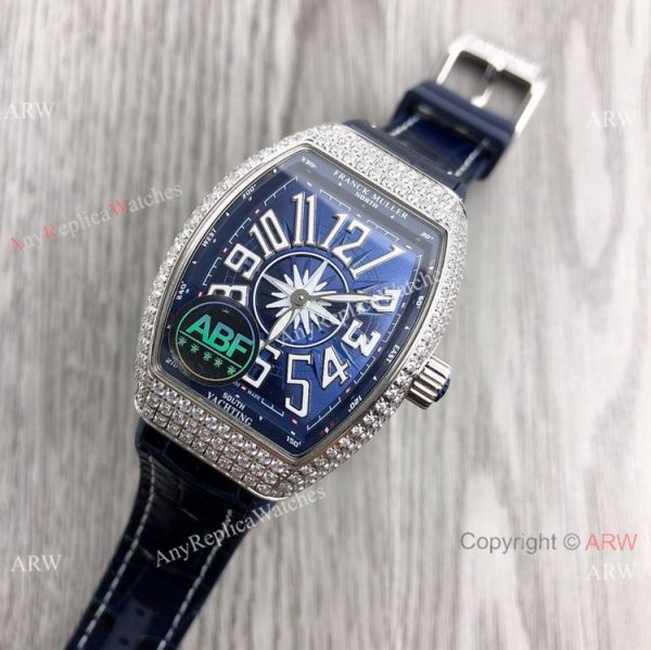 New Copy Franck Muller Vanguard Lady V32 Iced Out Blue Watch Swiss Quartz New Copy Franck Muller Vanguard Lady V32 Iced Out Blue Watch Swiss Quartz