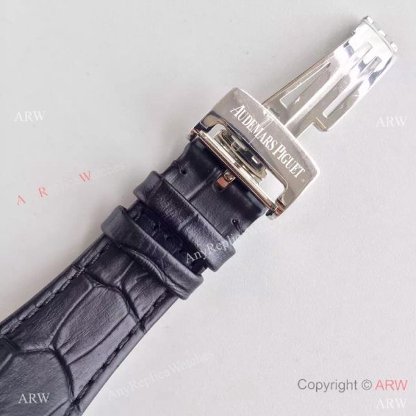 Replica JF Audemars Piguet Royal Oak Ss Black Leather Bracelet AAA Grade Replica Watches Sale Replica JF Audemars Piguet Royal Oak Ss Black Leather Bracelet AAA Grade Replica Watches Sale