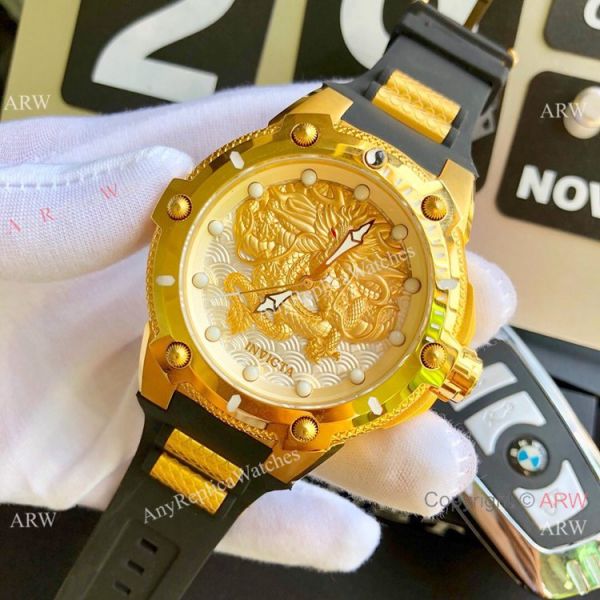 Best Replica Invicta Dragon Stainless Steel Rubber Strap Watch Best Replica Invicta Dragon Stainless Steel Rubber Strap Watch