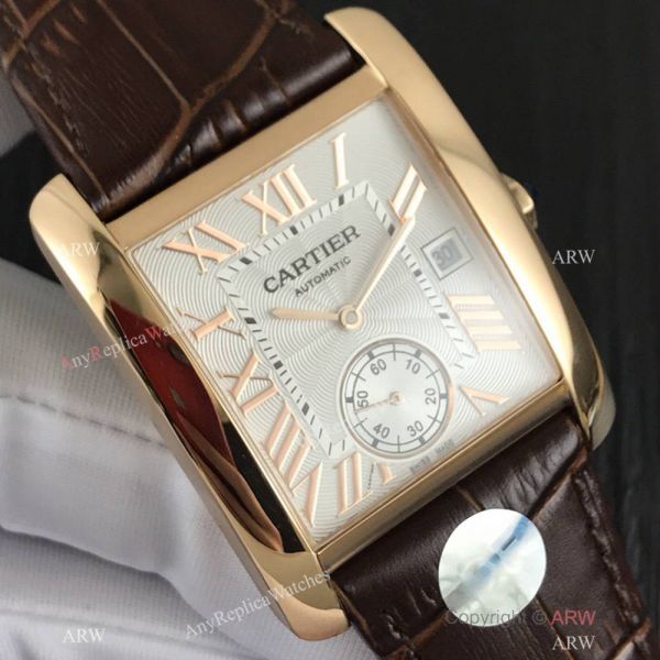 Swiss Grade Copy Cartier Tank Watch Rose Gold Roman Dial Swiss Grade Copy Cartier Tank Watch Rose Gold Roman Dial