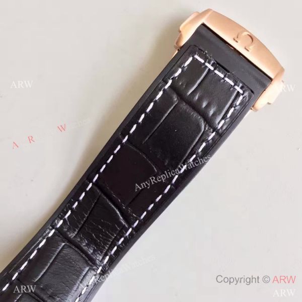 (OM)New Copy Swiss Omega Seamaster 9901 Watch Rose Gold Black Leather (OM)New Copy Swiss Omega Seamaster 9901 Watch Rose Gold Black Leather