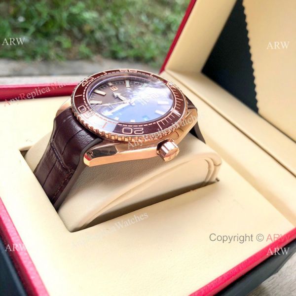 Replica Omega Seamaster Planet Ocean 600m Watch Rose Gold Brown Dial Replica Omega Seamaster Planet Ocean 600m Watch Rose Gold Brown Dial