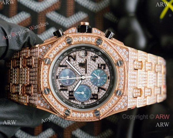 High Quality Audemars Piguet Royal Oak Offshore Watch Rose Gold Full Diamond High Quality Audemars Piguet Royal Oak Offshore Watch Rose Gold Full Diamond