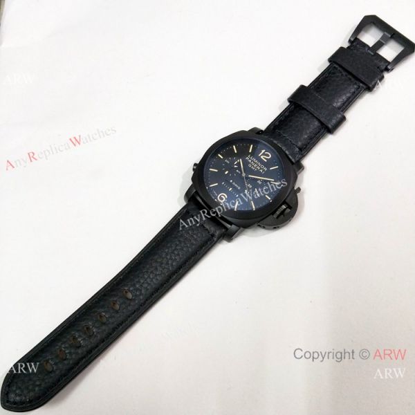Replica Panerai Luminor GMT PAM 317 Watch Black Case Brown Markers Replica Panerai Luminor GMT PAM 317 Watch Black Case Brown Markers