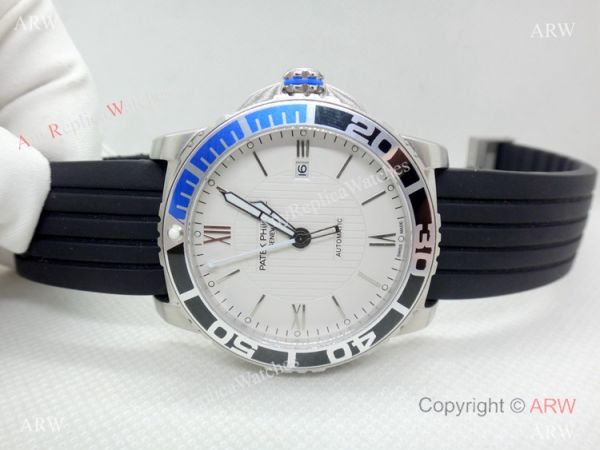 Clone Patek Philippe Geneve SS Black Blue Bezel Watch Automatic Movement Clone Patek Philippe Geneve SS Black Blue Bezel Watch Automatic Movement