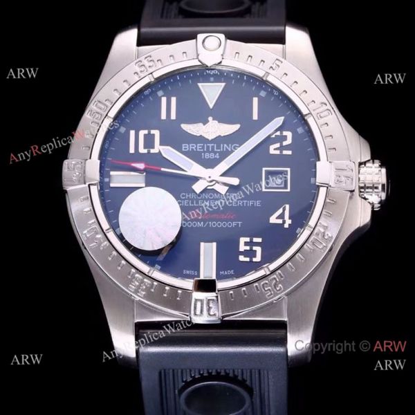 Breitling Avenger II Seawolf Black Dial Black Rubber Band Watch 44mm Breitling Avenger II Seawolf Black Dial Black Rubber Band Watch 44mm