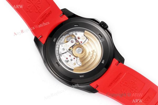 Swiss 1:1 Copy Patek Philippe Aquanaut Cal324 Watch Carbon Case Red Rubber Strap Swiss 1:1 Copy Patek Philippe Aquanaut Cal324 Watch Carbon Case Red Rubber Strap