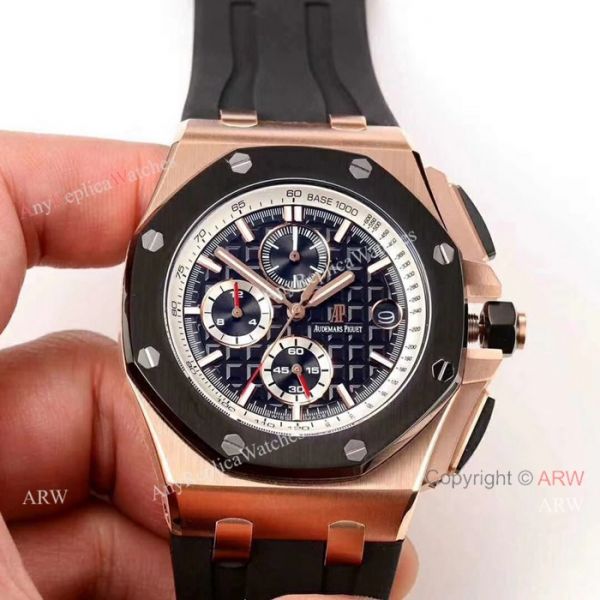 Audemars Piguet Royal Oak Offshore Replica Watch Black Case Rose Gold Bezel Audemars Piguet Royal Oak Offshore Replica Watch Black Case Rose Gold Bezel