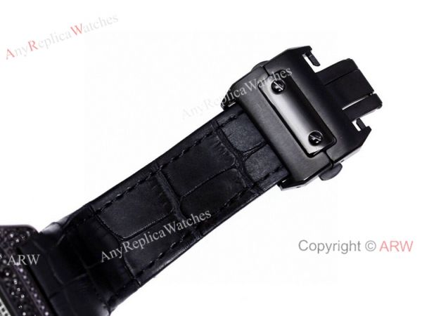 Cartier Santos Black Diamond White Dial 45mm Watch VK Chronograph Cartier Santos Black Diamond White Dial 45mm Watch VK Chronograph