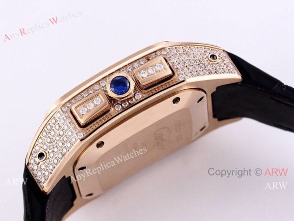 Knockoff Cartier Santos Chronograph Watch Rose Gold Diamond 45mm Knockoff Cartier Santos Chronograph Watch Rose Gold Diamond 45mm