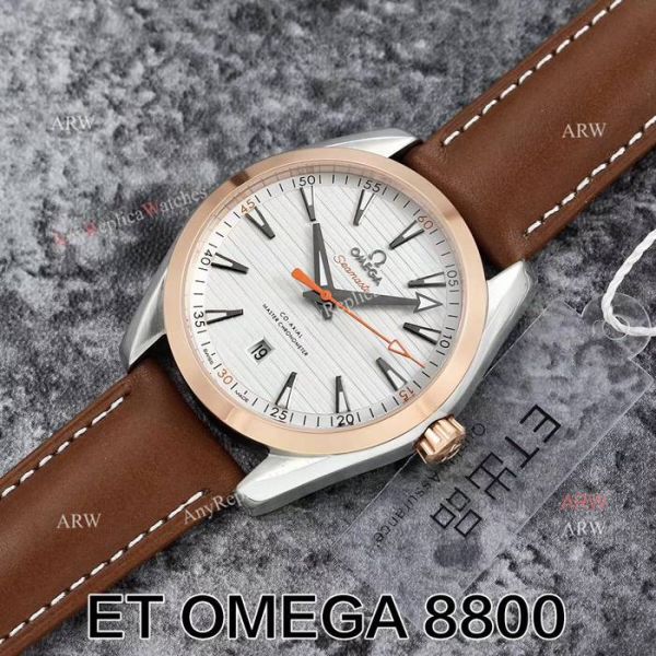 Swiss ETA 8800 Movement Omega Seamaster Superluminova Leather Strap Watch Swiss ETA 8800 Movement Omega Seamaster Superluminova Leather Strap Watch