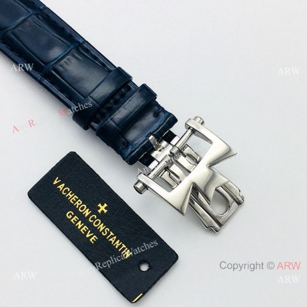 Grade 1A Copy Vacheron Constantin Fiftysix Watch Blue Dial Leather Strap Grade 1A Copy Vacheron Constantin Fiftysix Watch Blue Dial Leather Strap