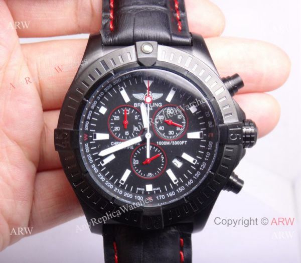 Replica Breitling Watch: Chronometre Certifie 1000m Black &038; Red Chronograph Replica Breitling Watch: Chronometre Certifie 1000m Black &038; Red Chronograph