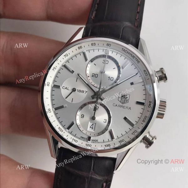 Swiss Copy TAG Heuer Carrera Calibre 1887 Chronograph Watch Silver Dial Swiss Copy TAG Heuer Carrera Calibre 1887 Chronograph Watch Silver Dial