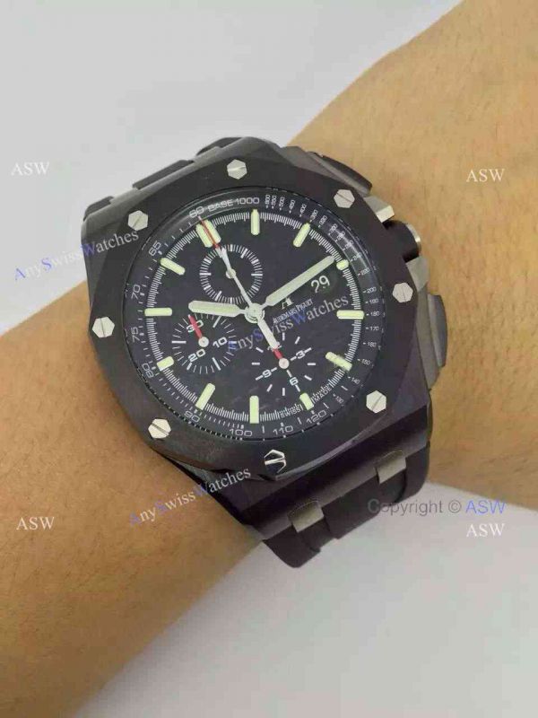 Fake Audemars Piguet Watch Swiss 3126 Black The carbon fiber Black Rubber Fake Audemars Piguet Watch Swiss 3126 Black The carbon fiber Black Rubber