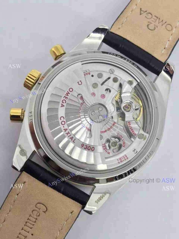 Copy Swiss Omega Speedmaster Chronograph Watch Rose Gold Leather Strap Copy Swiss Omega Speedmaster Chronograph Watch Rose Gold Leather Strap