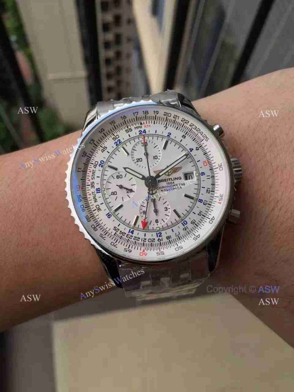 Swiss Copy Breitling Navitimer World Watch Stainless Steel White Chronograph Swiss Copy Breitling Navitimer World Watch Stainless Steel White Chronograph