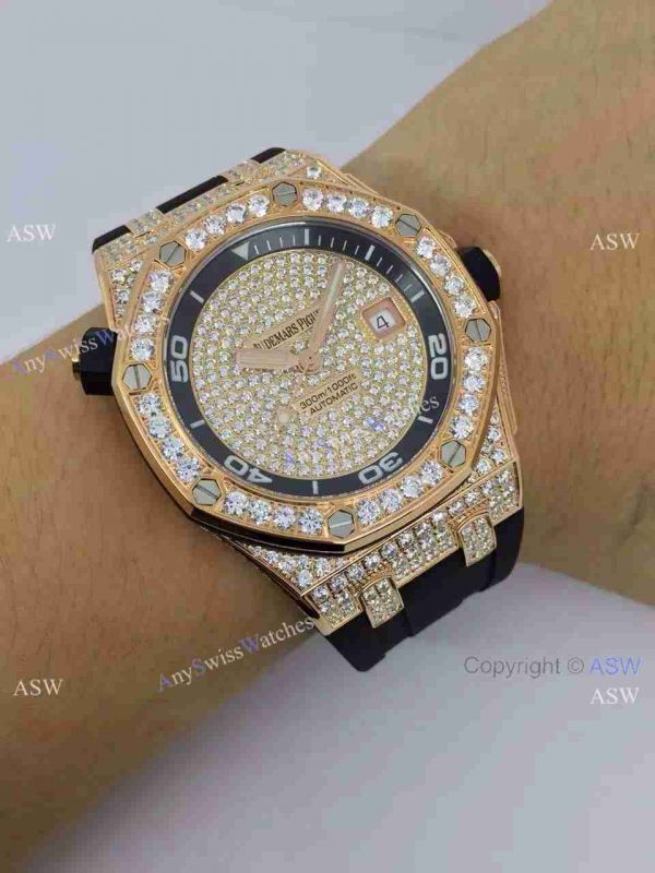 Replica Swiss Audemars Piguet Watch Rose Gold Diamond Dial Replica Swiss Audemars Piguet Watch Rose Gold Diamond Dial