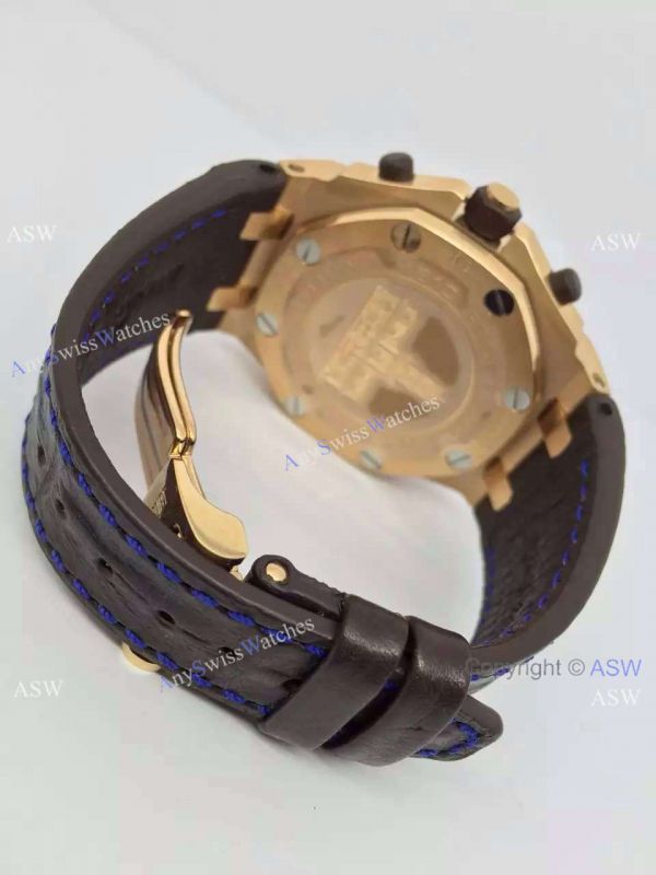 Replica Swiss Audemars Piguet Watch Rose Gold Case Black Leather Watch Strap Replica Swiss Audemars Piguet Watch Rose Gold Case Black Leather Watch Strap