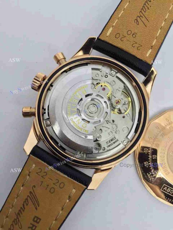 Swiss Replica Breitling 1884 Chronometre Navitimer Watch Rose Gold Case Black Dial Swiss Replica Breitling 1884 Chronometre Navitimer Watch Rose Gold Case Black Dial