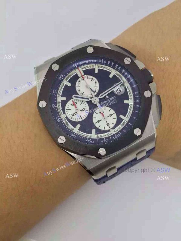 Swiss Copy Audemars Piguet Watch Blue Dial Blue Leather Swiss Copy Audemars Piguet Watch Blue Dial Blue Leather